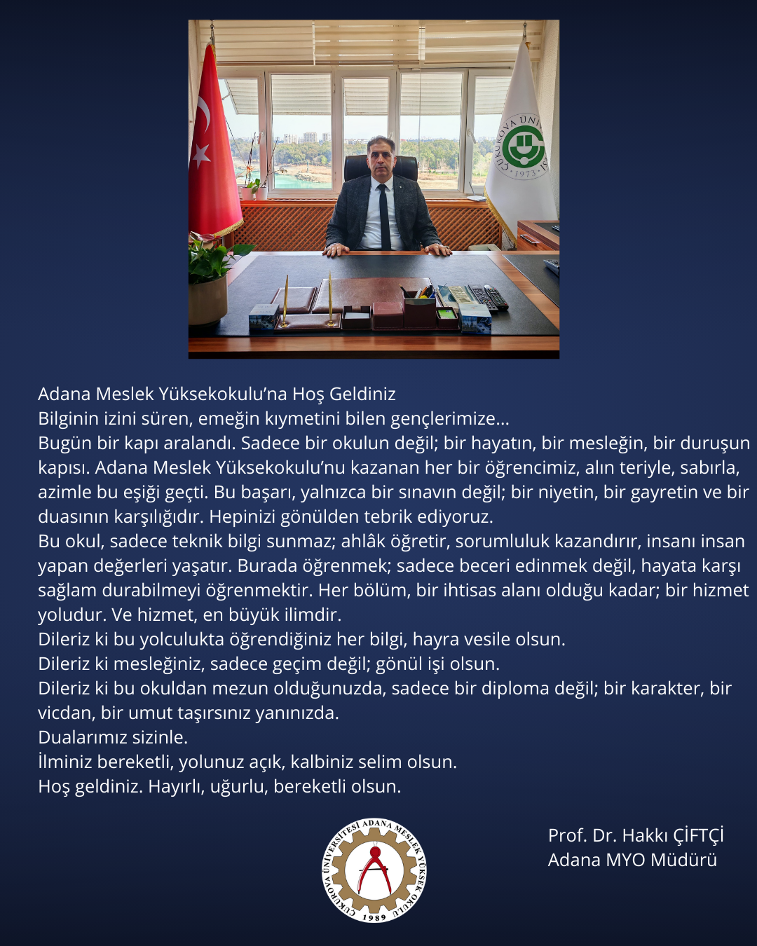 Müdürümüzden Yeni Öğrencilerimize Hoşgeldin Mesajı